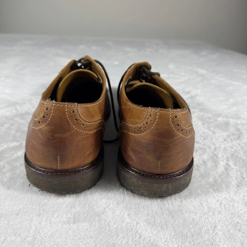 Johnston & Murphy Conway Men's Tan Leather Wingtip Oxford Shoes Size 10M